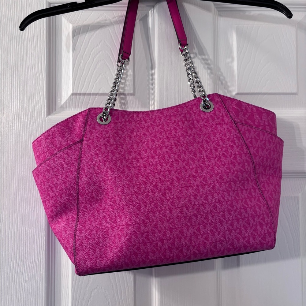Michael Kors Jet Set Large Signature Logo Shoulder Bag
 Pink - Picture 6 of 16